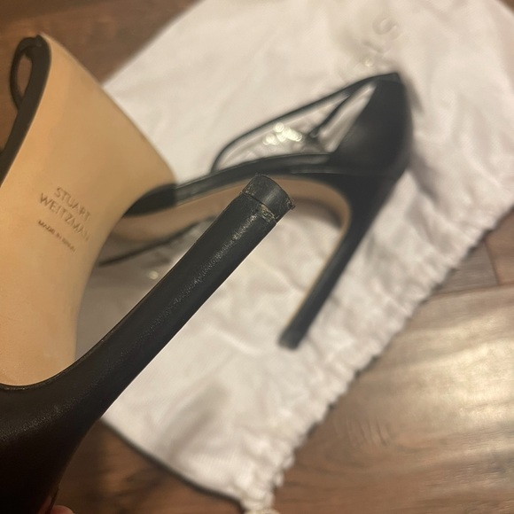 Stuart Weitzman Nudistsong Strap Sandal Heels in Leather/Black - Picture 9 of 10